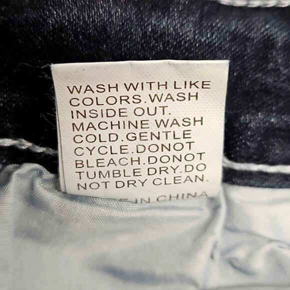 AprPith Womens High Waisted Bell Bottom Embroidered Feathers Jeans Size XXL - Picture 8 of 9